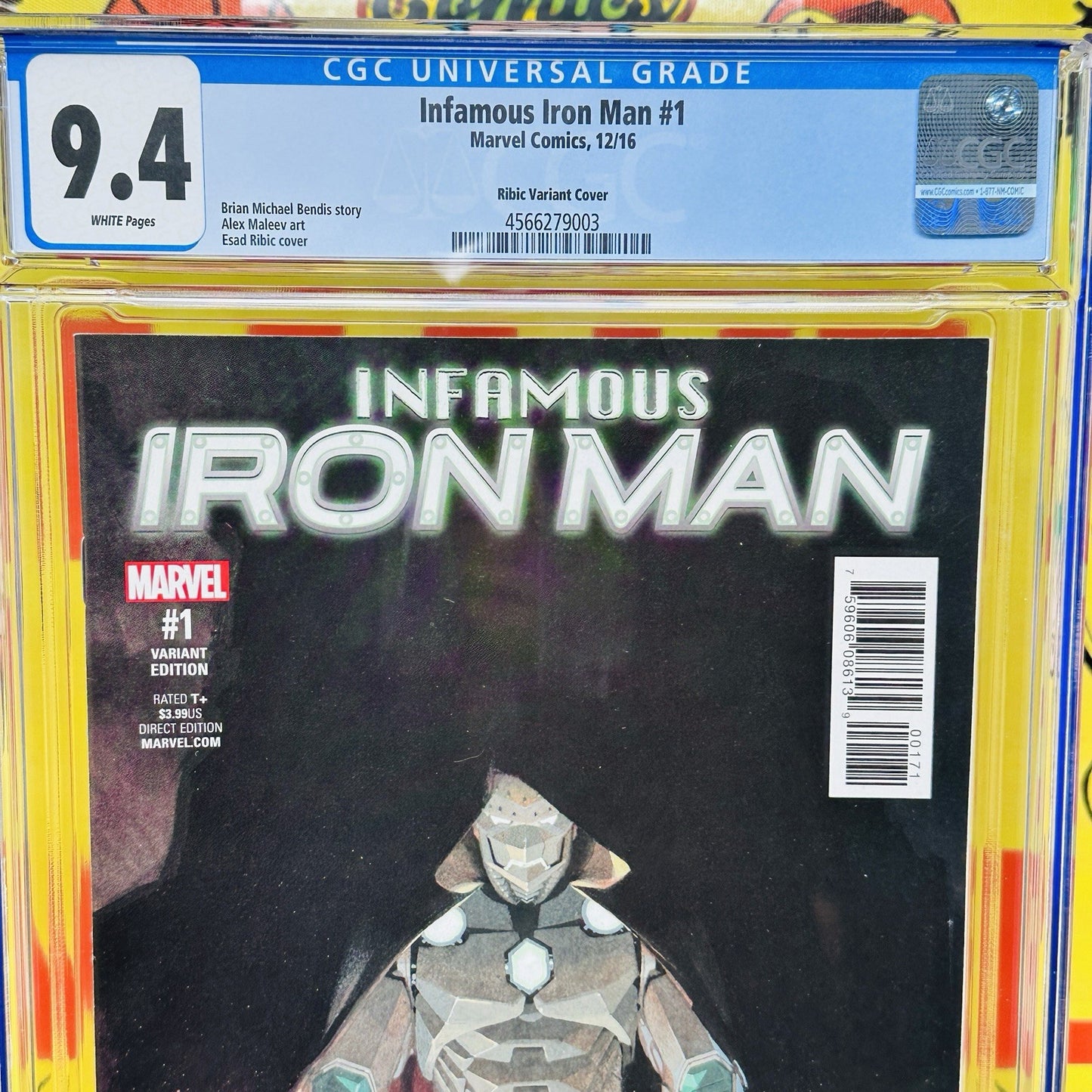 Infamous Iron Man #1 CGC 9.4 Ribic Variant Dr Doom 2016 Marvel 1:25