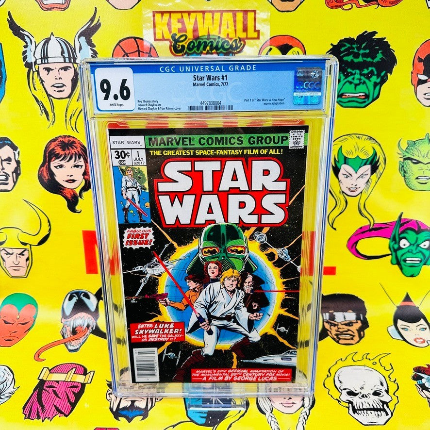 STAR WARS #1 CGC 9.6 WHITE PAGES 1ST LUKE, LEIA, VADER, R2-D2, C-3PO 1977