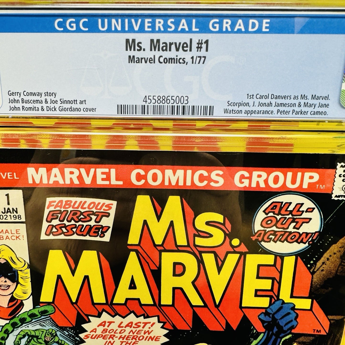 Ms. Marvel #1 CGC 9.0 1st Carol Danvers as Ms. Marvel. 1977 White Pages