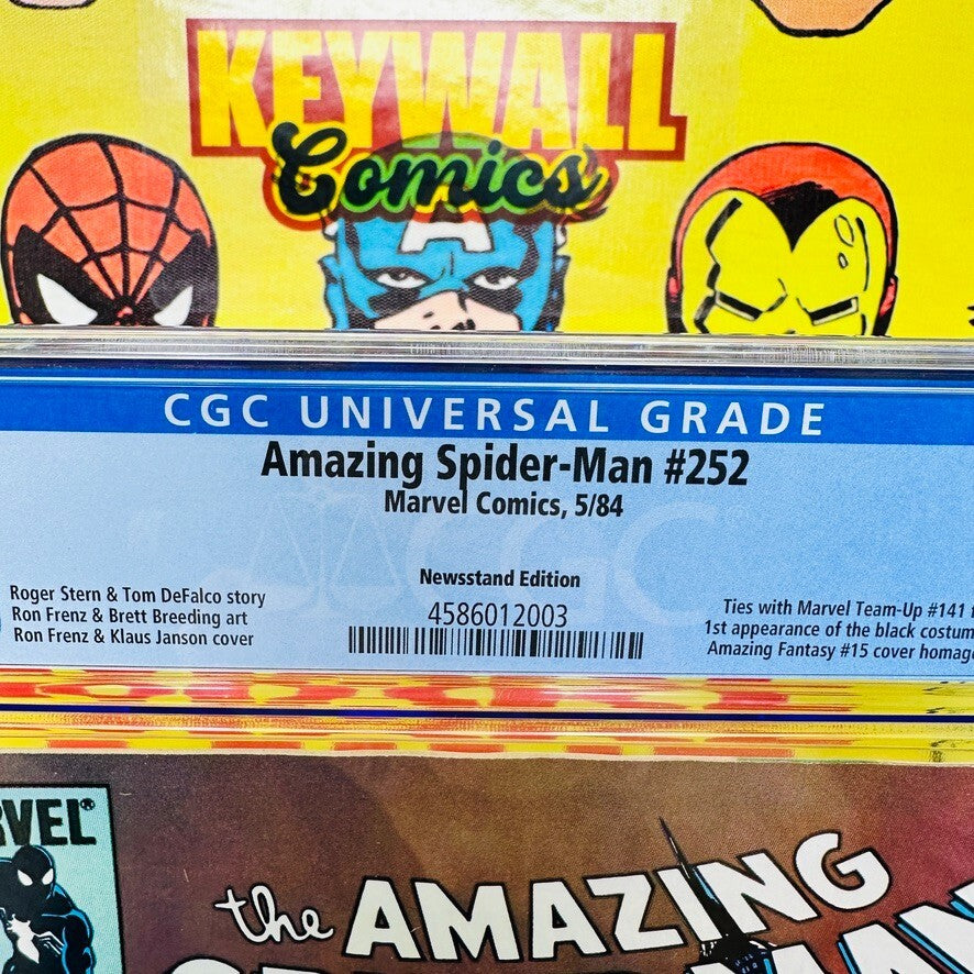 AMAZING SPIDER-MAN #252 CGC 9.0 NEWSSTAND EDITION 1984 KEY ISSUE Black Costume