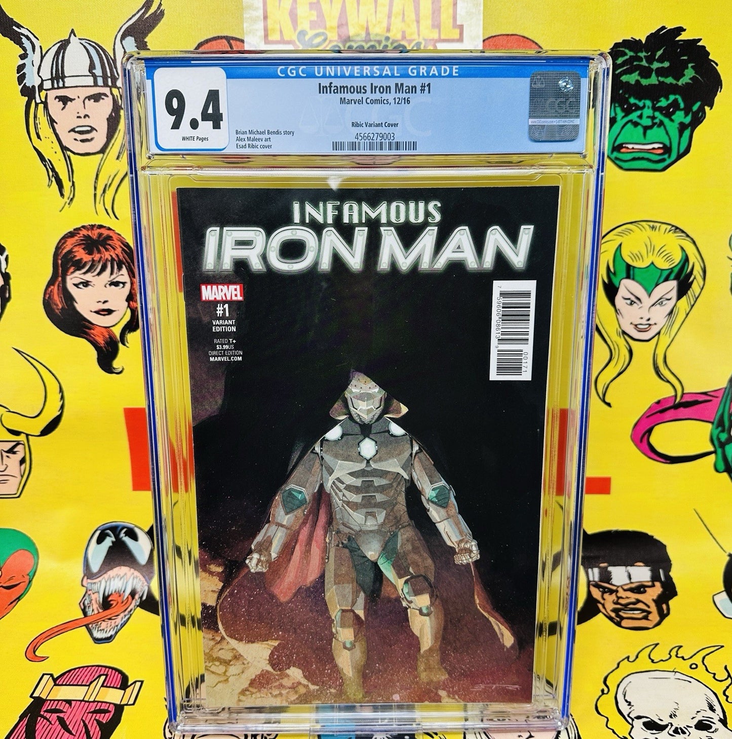 Infamous Iron Man #1 CGC 9.4 Ribic Variant Dr Doom 2016 Marvel 1:25
