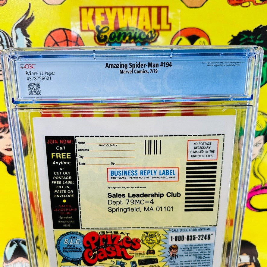 Amazing Spider-Man #194 CGC 9.2, SS & Sketch Al Milgrom, 1st App Black Cat