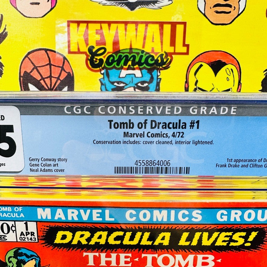 TOMB OF DRACULA #1 CGC 7.5 Conserved White pages 1972 1st appearance of Dracula