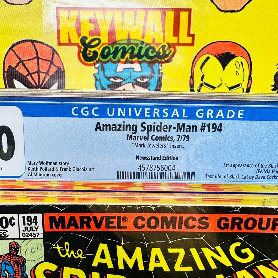 Amazing Spider-Man #194 CGC 8.0 Mark Jewelers Insert Variant 1st Black Cat 1979