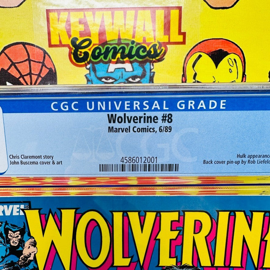 Wolverine #8 CGC 9.2 Marvel 1989 Comics Comic Book Hulk App White Pages
