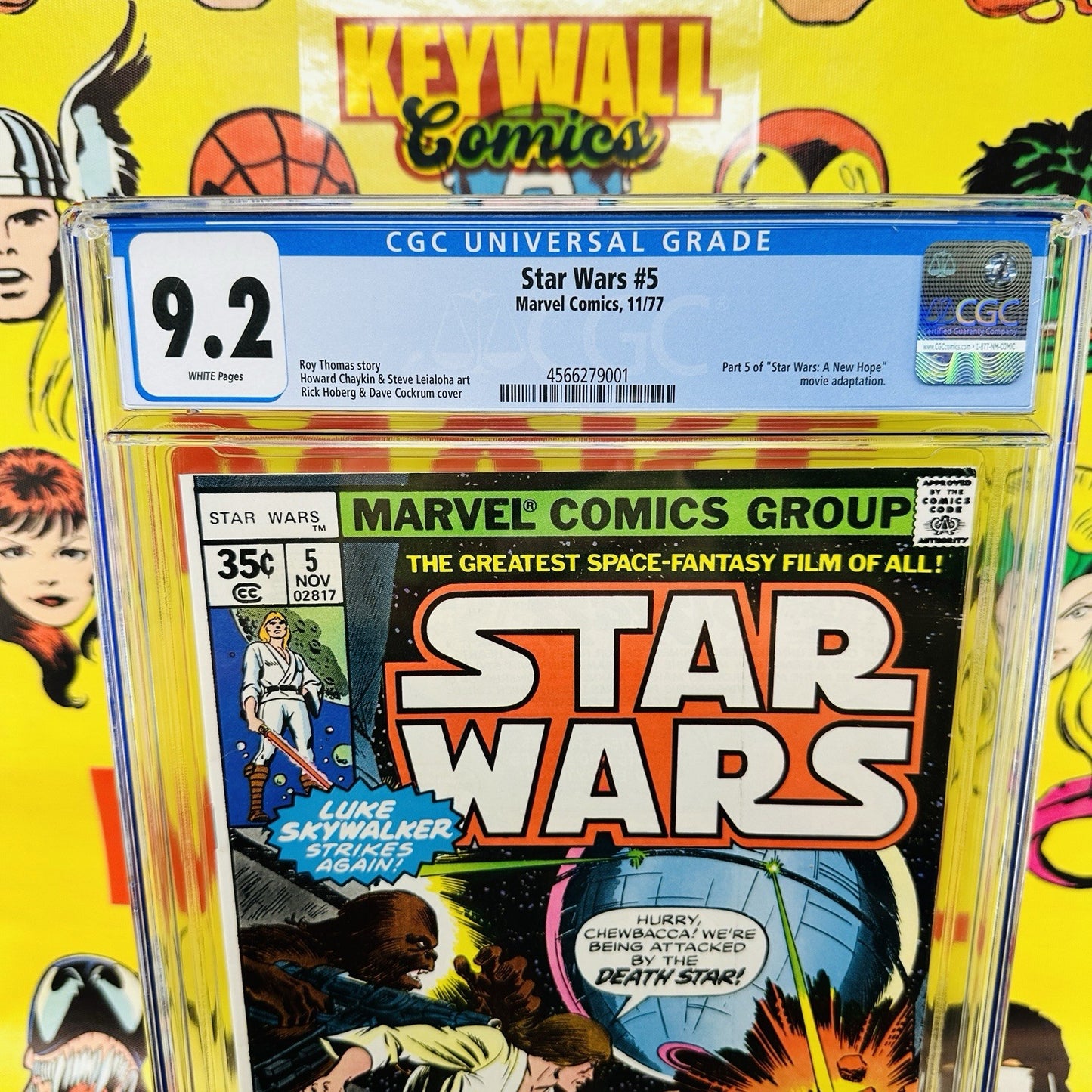 Star Wars #5 CGC 9.2 marvel Comics Roy Thomas Death Star 1977 white pages