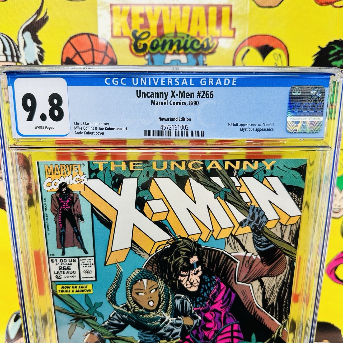 Uncanny X-Men 266 CGC 9.8 Newsstand 1st Full Appearance of Gambit 1990 white