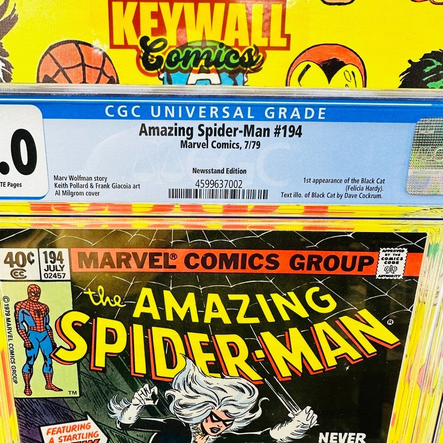 Amazing Spider-Man #194 CGC 9.0 1ST BLACK CAT NEWSSTAND EDITION WHITE PAGES