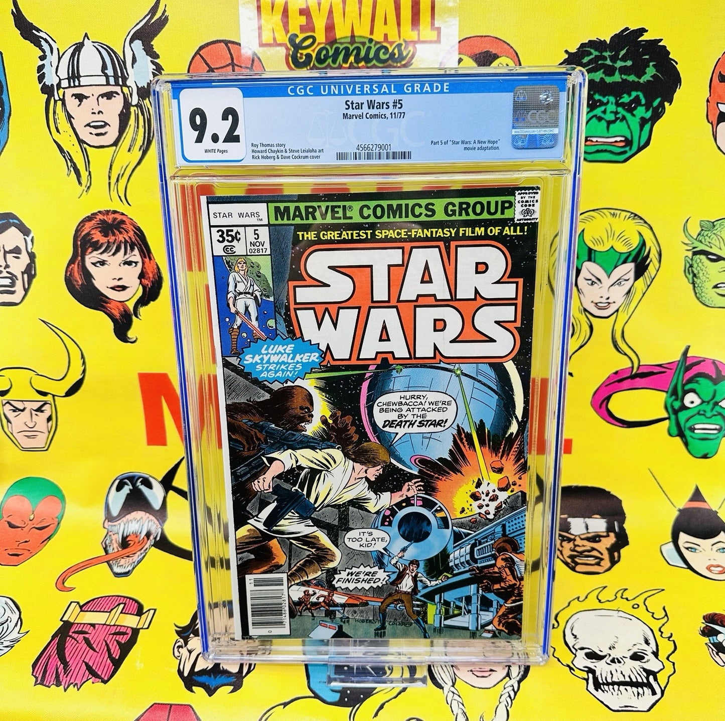 Star Wars #5 CGC 9.2 marvel Comics Roy Thomas Death Star 1977 white pages