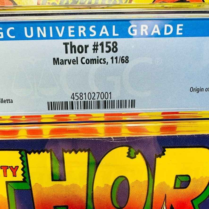 Thor #158 Marvel Comics 1968 CGC 7.5 Origin of Thor retold White Pages