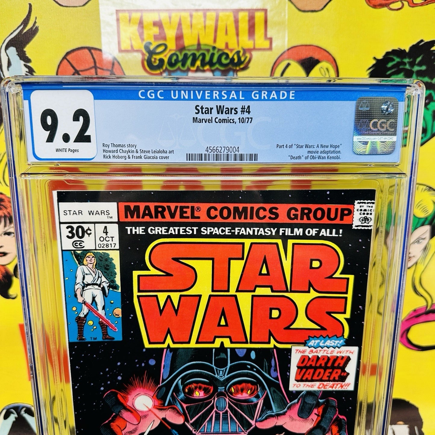 Star Wars 4 CGC 9.2 White Pages Classic Darth Vader Cover Newsstand Edition