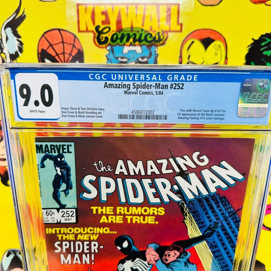 AMAZING SPIDER-MAN #252 CGC 9.0 1984 KEY ISSUE Black Costume