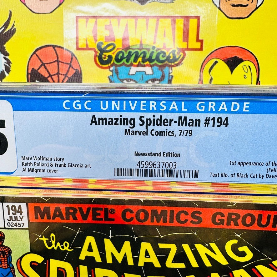 Amazing Spider-Man #194 CGC 8.5 Newsstand 1st app of the Black Cat! 1979 White