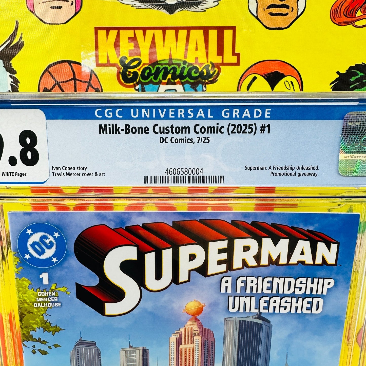 SuperMan #1 A Friendship Unleashed CGC 9.8 Milk Bone Variant Promo Milk-Bone