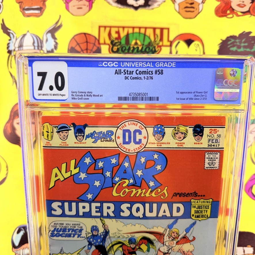 All-Star Comics #58 CGC 7.0 OW/W Pages 1st Power Girl DC Comics 1976 JSA Super