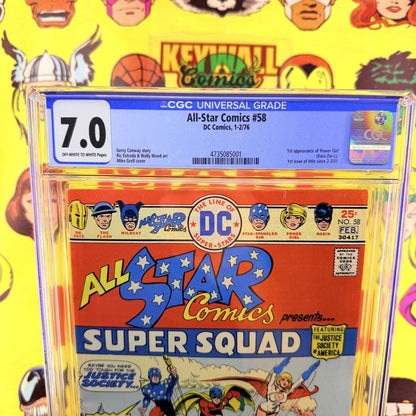 All-Star Comics #58 CGC 7.0 OW/W Pages 1st Power Girl DC Comics 1976 JSA Super
