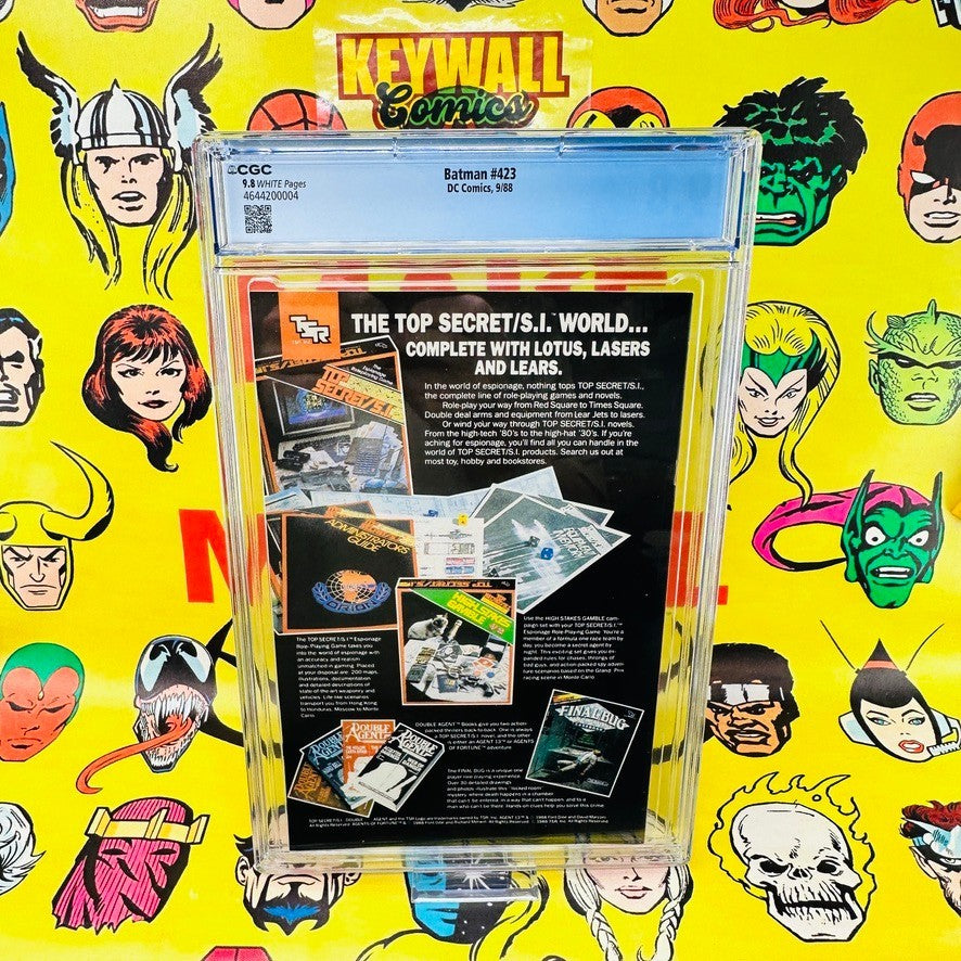 Batman #423 CGC 9.8 NM/MT 1st Print KEY Todd McFarlane Cover WHITE PAGES 1988