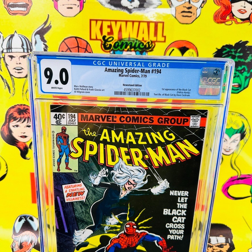 Amazing Spider-Man #194 CGC 9.0 1ST BLACK CAT NEWSSTAND EDITION WHITE PAGES