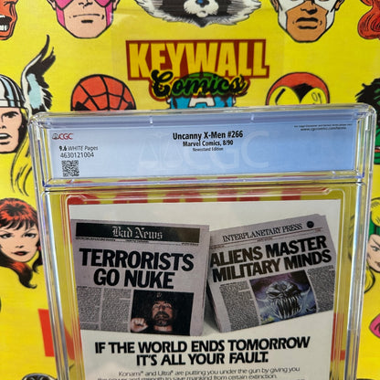 Uncanny X-Men #266 CGC 9.6 Newsstand White Pages 1st Gambit Marvel 1990