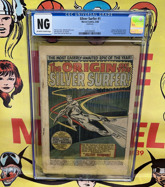 Silver Surfer #1 COVERLESS CGC NG origin! 1st solo book! John Buscema! 1968