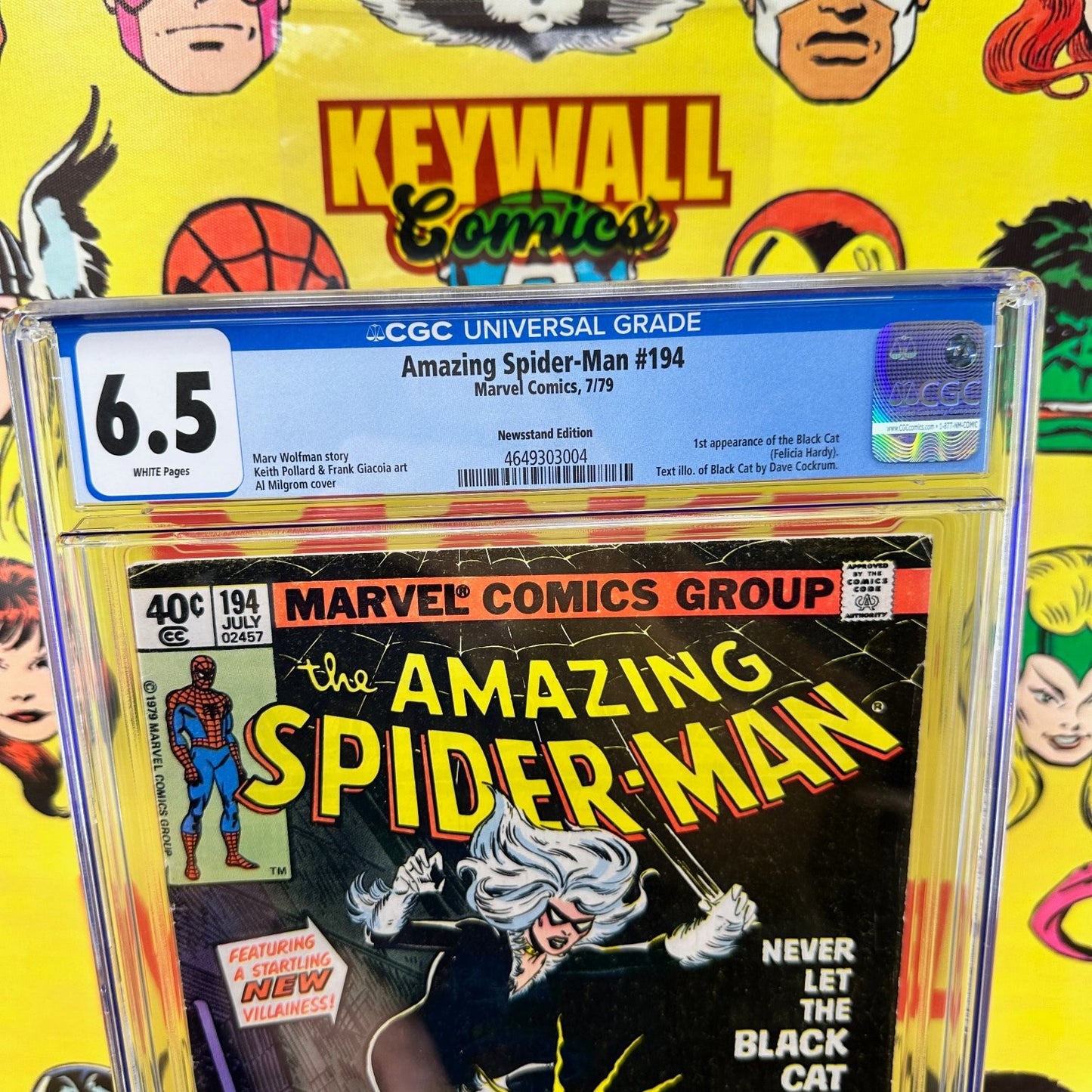 Amazing Spider-Man #194 CGC 6.5 White Pages Black Cat 1979 Marvel