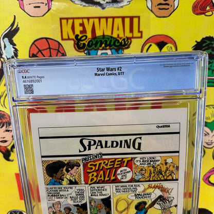 Star Wars #2 CGC 9.4 White Pages Marvel 1977 Roy Thomas Art