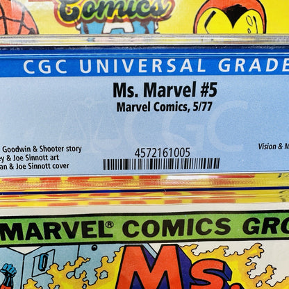 MS. MARVEL #5 CGC 9.8 WHITE PAGES VISION  MODOK APPEARANCE MARVEL 1977
