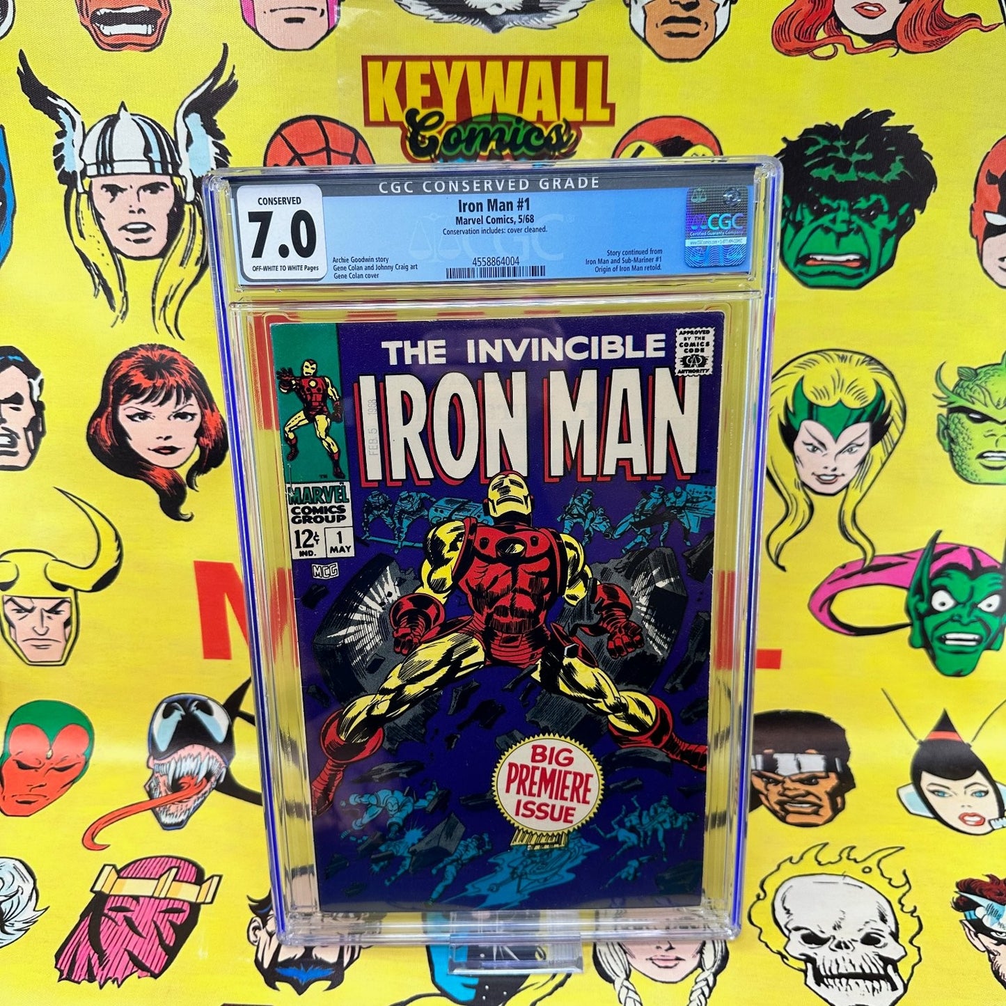 Iron Man #1 CGC 7.0 Conserved Off-White to White Pages Marvel 1968