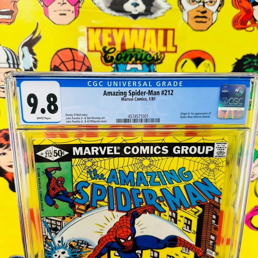 Amazing Spider-Man #212 CGC 9.8 White Pages 1981 Origin & 1st Hydro-Man