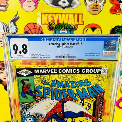 Amazing Spider-Man #212 CGC 9.8 White Pages 1981 Origin & 1st Hydro-Man