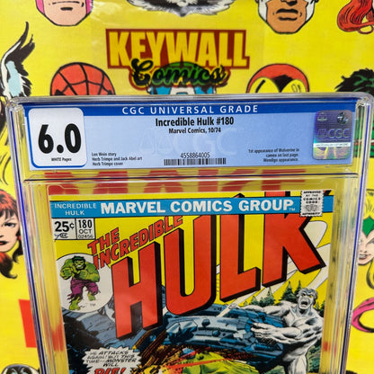 Incredible Hulk #180 CGC 6.0 White Pages Wolverine 1st Appearance Marvel