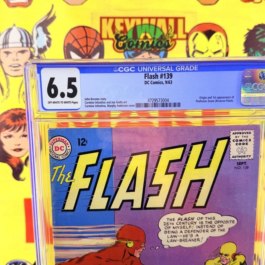 The Flash #139 CGC 6.5 OW/W 1st Appearance Professor Zoom Reverse-Flash DC 1963