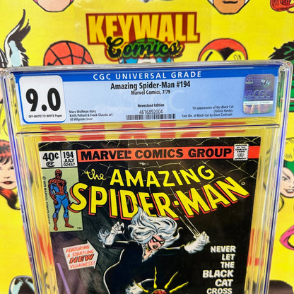 Amazing Spider-Man #194 CGC 9.0 Newsstand 1st Black Cat Marvel 1979