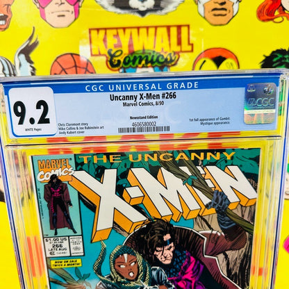Uncanny X-Men #266 CGC 9.2 NM 1st Gambit Marvel Comics 1990 Newsstand