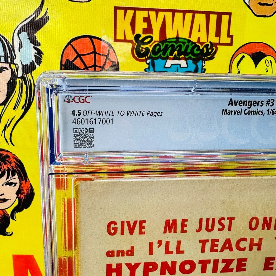 Avengers #3 CGC 4.5 O/w to white pages 1964 1st Hulk & Sub-Mariner team-up