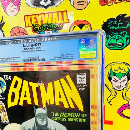 Batman #227 CGC 1.8 Conserved Classic Neal Adams Homage Cover December 1970