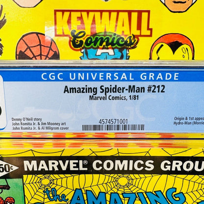 Amazing Spider-Man #212 CGC 9.8 White Pages 1981 Origin & 1st Hydro-Man