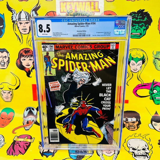 Amazing Spider-Man #194 CGC 8.5 Newsstand 1st app of the Black Cat! 1979 White