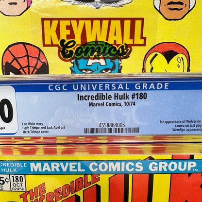 Incredible Hulk #180 CGC 6.0 White Pages Wolverine 1st Appearance Marvel