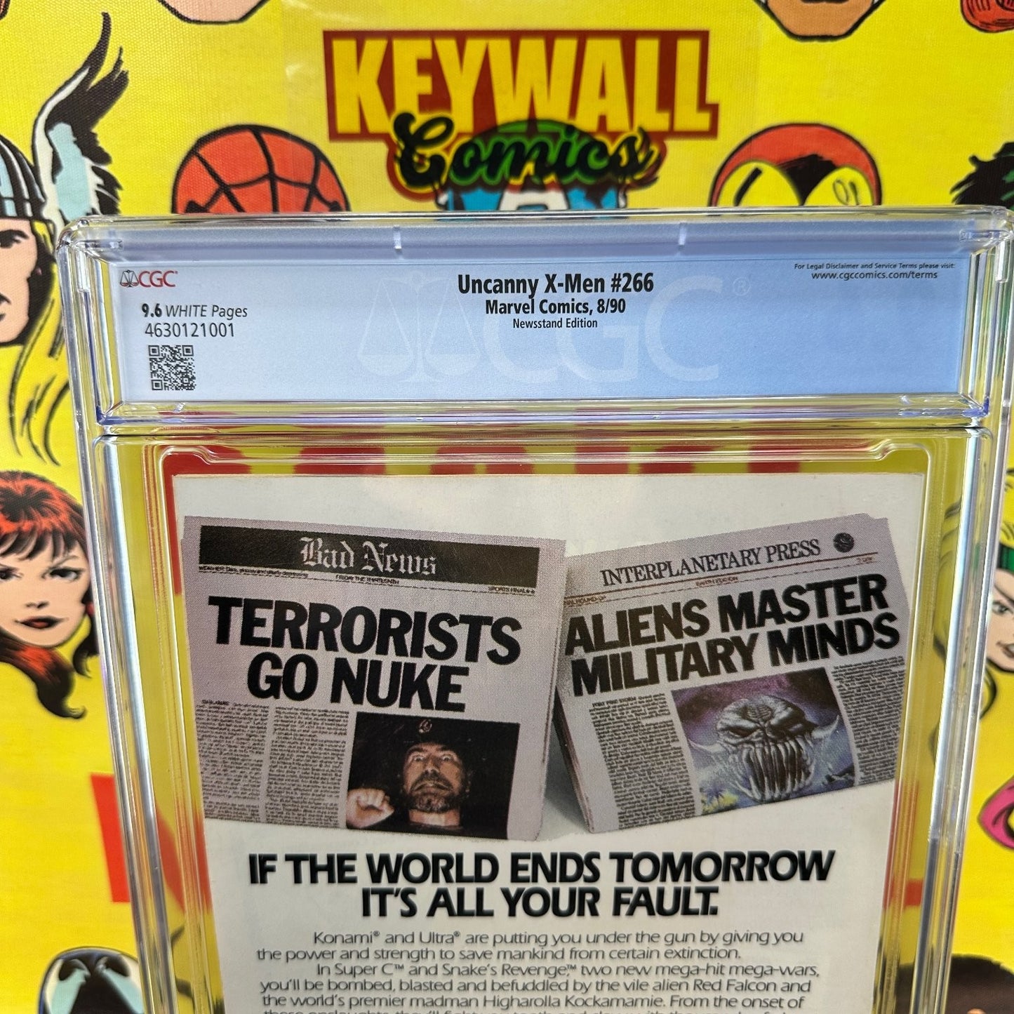 Uncanny X-Men #266 CGC 9.6 Newsstand White Pages 1st Gambit Marvel 1990