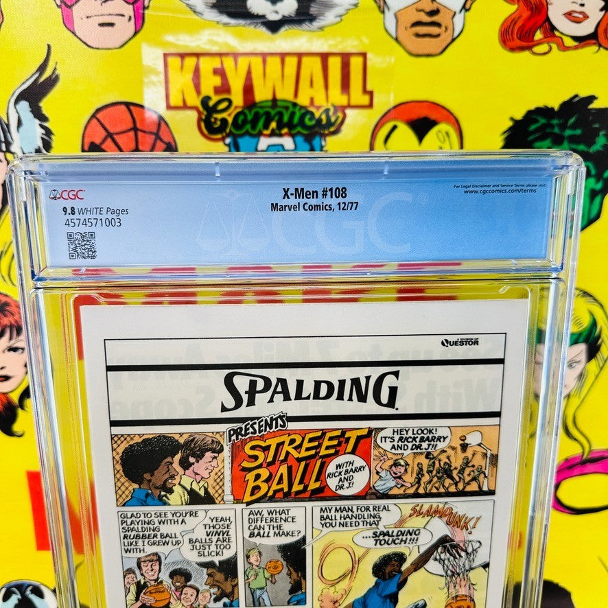 X-MEN #108 CGC 9.8 White Pages 1st John Bryne Art on Title 1977