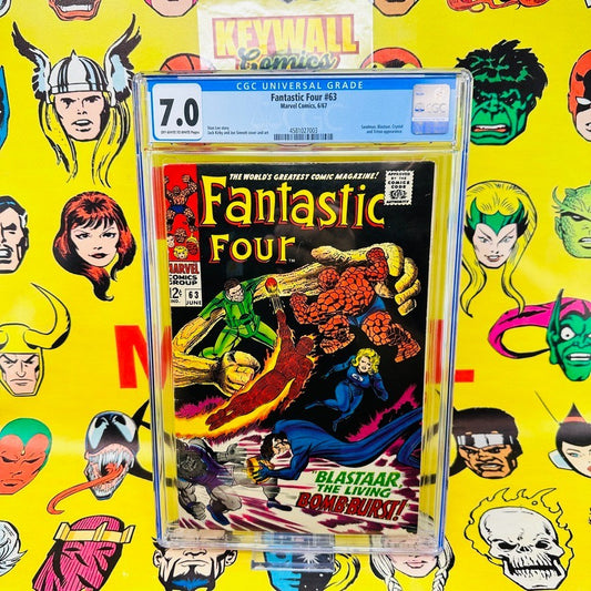 Fantastic Four #63 CGC 7.0  Silver Age Marvel Comics 1967 Kirby & Sinnott Cover