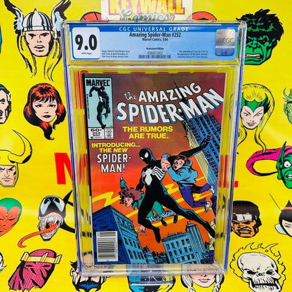 AMAZING SPIDER-MAN #252 CGC 9.0 NEWSSTAND EDITION 1984 KEY ISSUE Black Costume