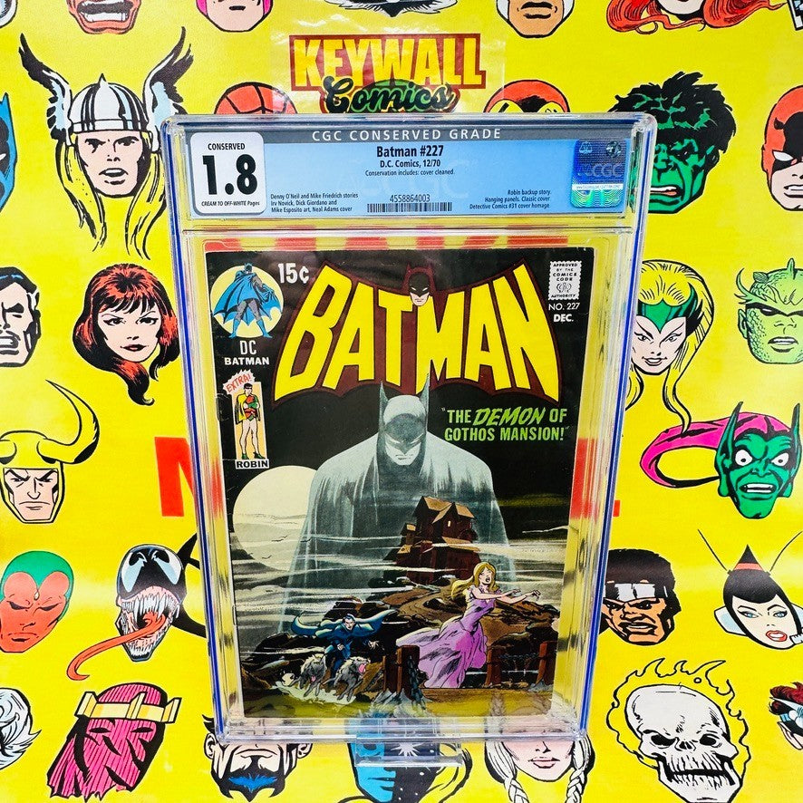 Batman #227 CGC 1.8 Conserved Classic Neal Adams Homage Cover December 1970