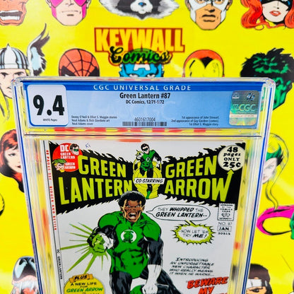 GREEN LANTERN #87 CGC 9.4 WHITE PAGES DC COMICS 1971 1ST APPEARANCE JOHN STEWART