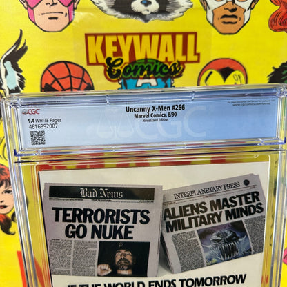 Uncanny X-Men #266 CGC 9.4 Newsstand 1st Gambit Mystique Marvel 1990