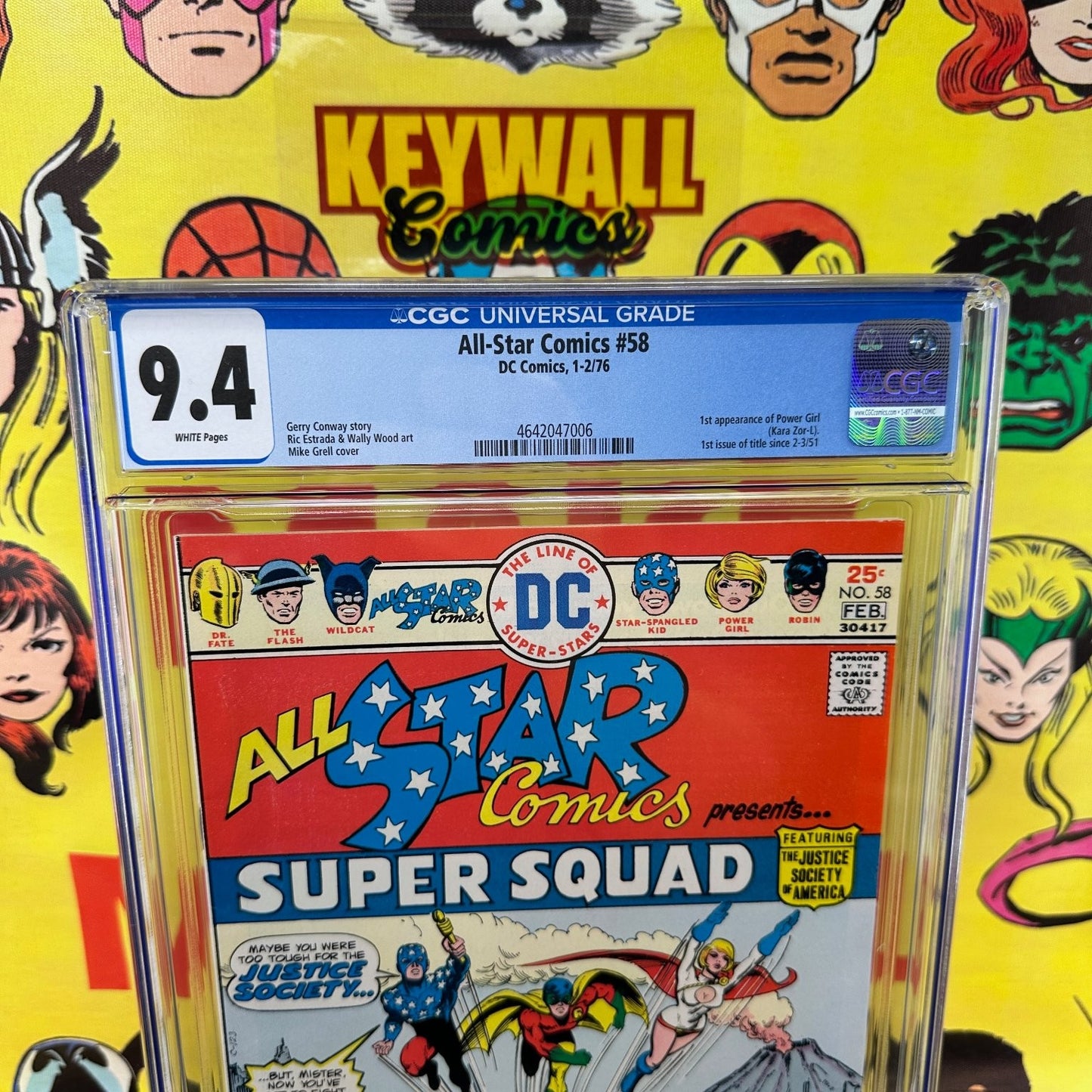 All-Star Comics #58 CGC 9.4 White Pages Power Girl 1976 DC Comics