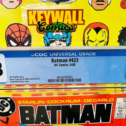 Batman #423 CGC 9.8 NM/MT 1st Print KEY Todd McFarlane Cover WHITE PAGES 1988