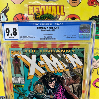 Uncanny X-Men #266 CGC 9.8 Newsstand White Pages 1st Gambit Appearance Marvel
