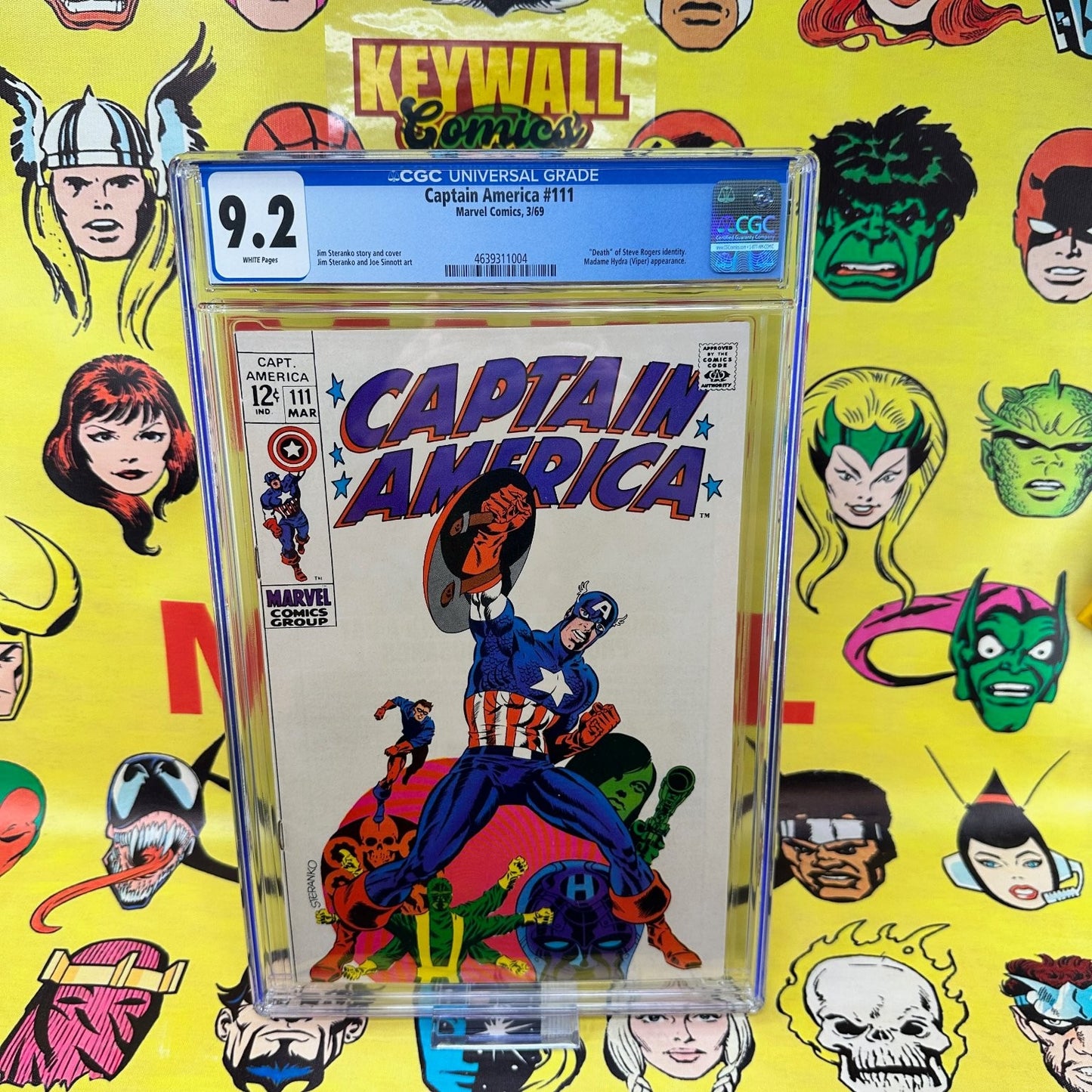 Captain America #111 CGC 9.2 White Pages Steranko Marvel 1969